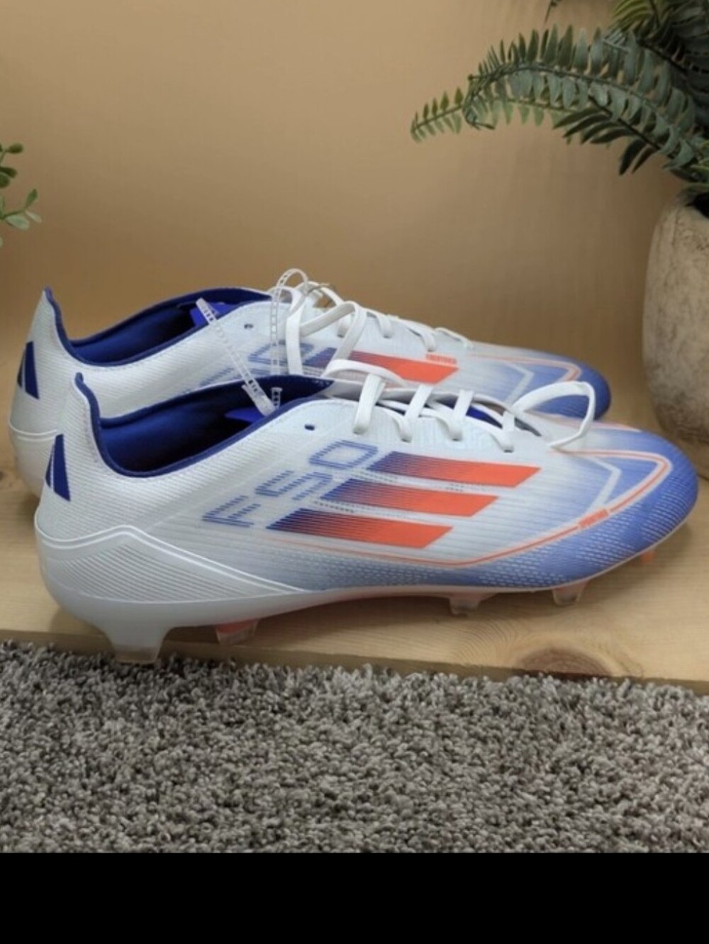 Adidas F50 Elite SG Mens Size 12.5 Soccer Cleats Sports Shoes White Blue